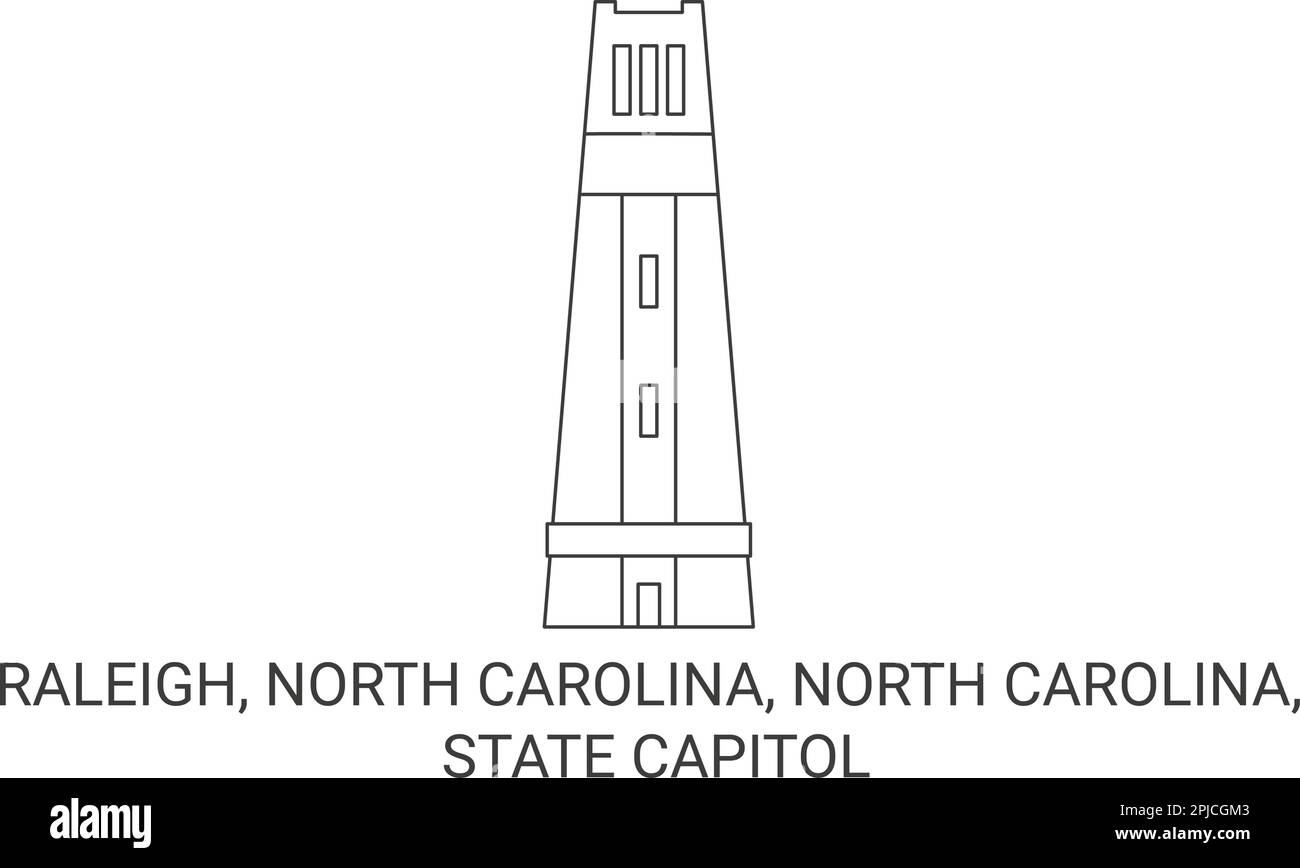 États-Unis, Raleigh, Caroline du Nord, Caroline du Nord, capitale de l'État Voyage illustration vectorielle Illustration de Vecteur