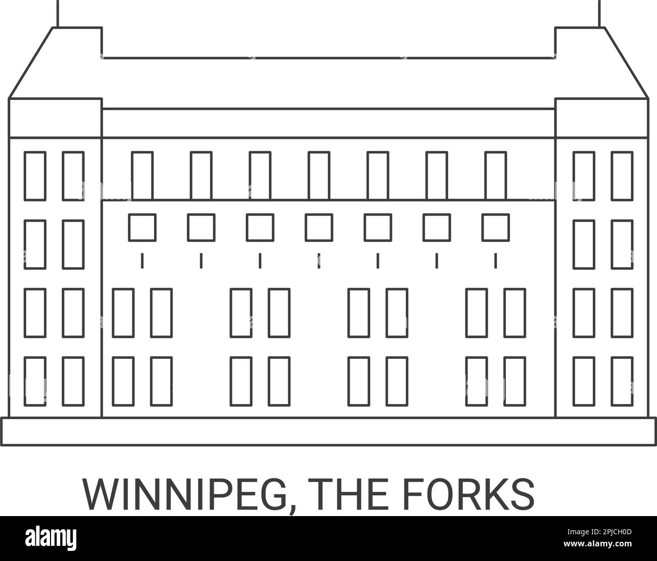Canada, Winnipeg, The Forks, illustration vectorielle de voyage Illustration de Vecteur
