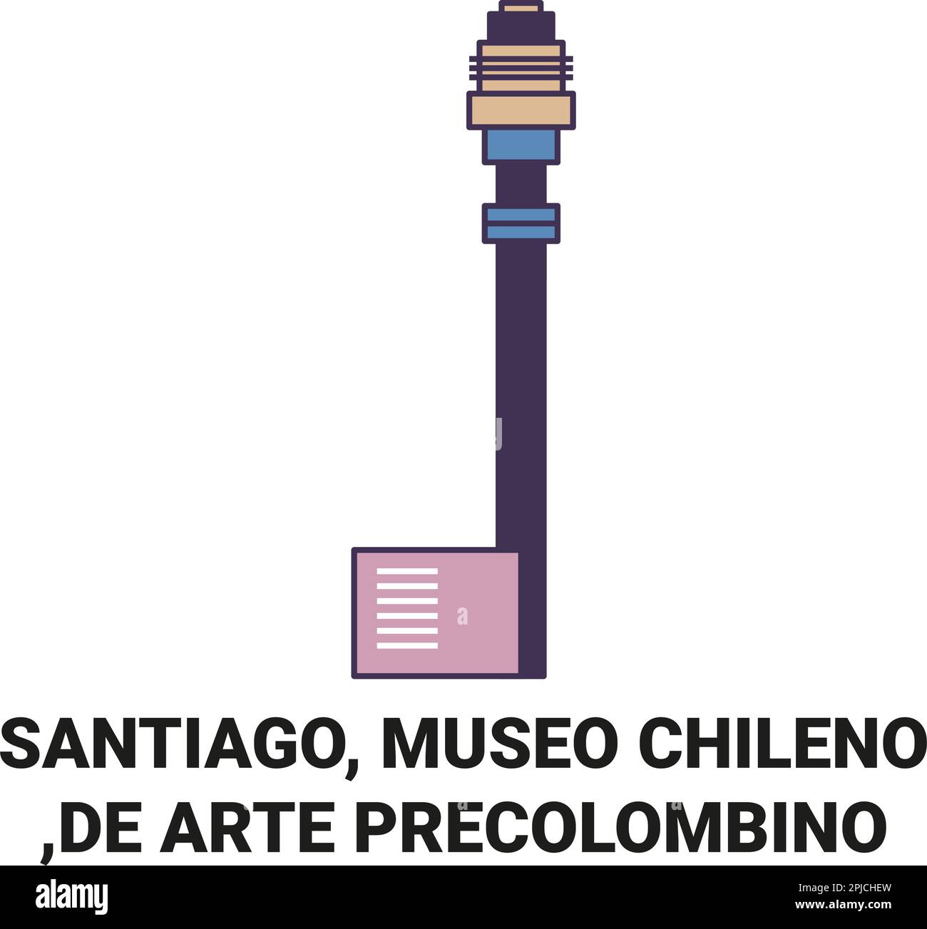 Chili, Santiago, Museo Chileno de Arte Precolombino Voyage repère illustration vectorielle Illustration de Vecteur