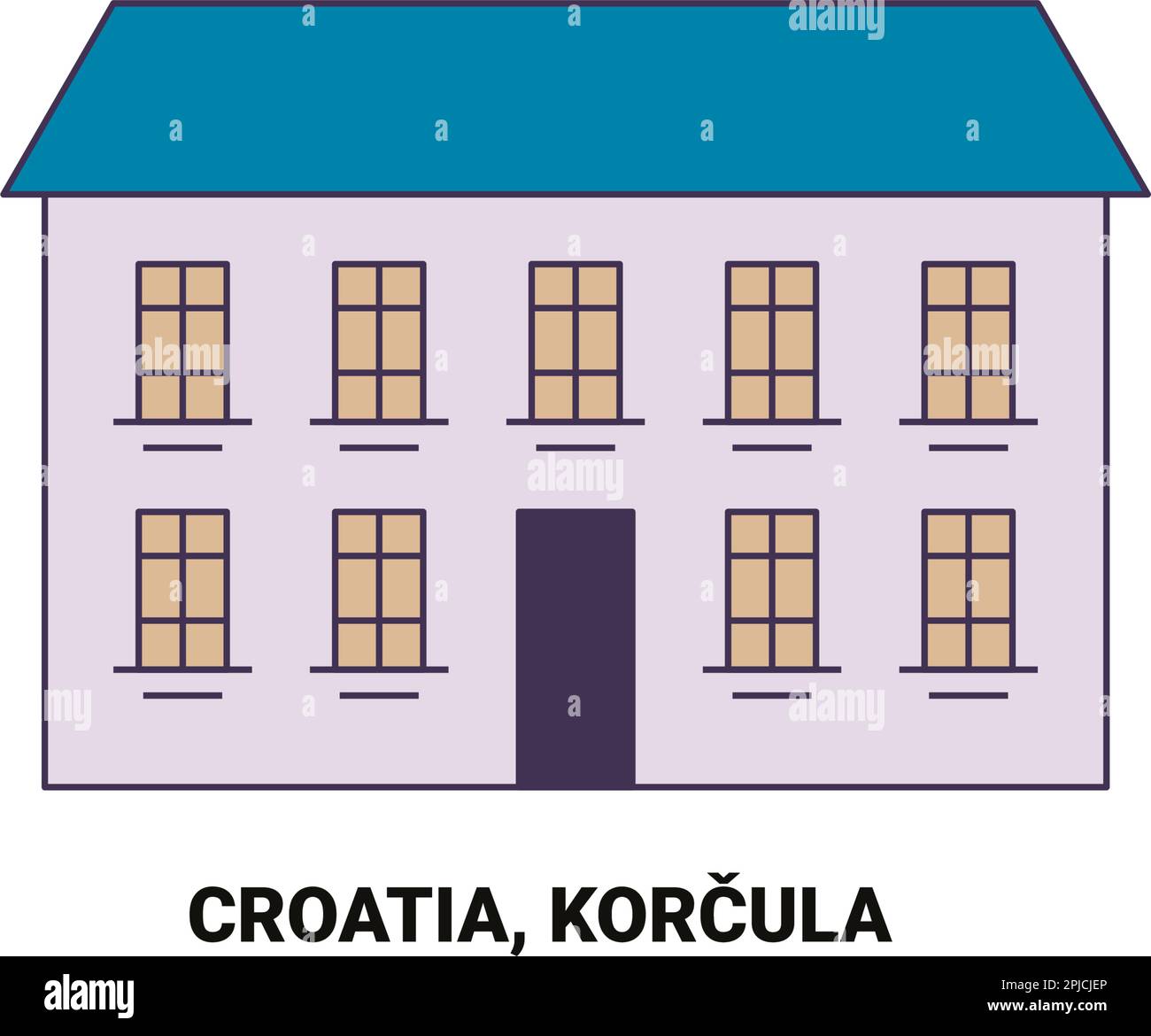 Croatie, Korcula voyage repère illustration vecteur Illustration de Vecteur