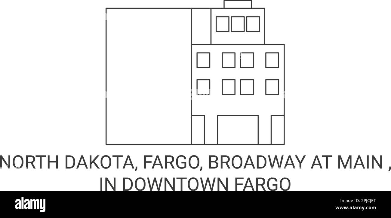 États-Unis, Dakota du Nord, Fargo, Broadway at main , dans le centre-ville Fargo voyage illustration vectorielle Illustration de Vecteur