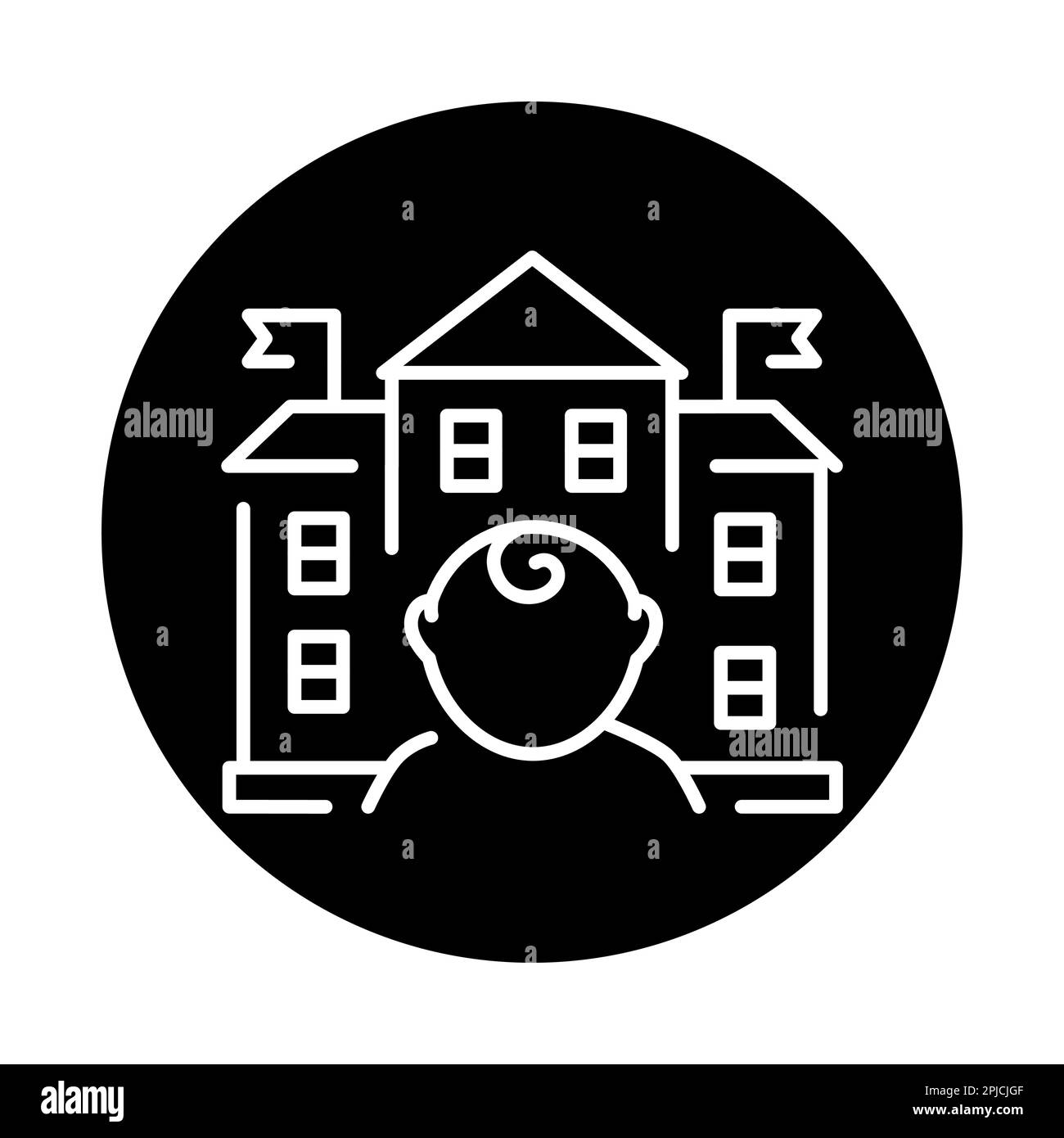 Icône de ligne maternelle. Apprentissage des enfants. Pictogramme pour page Web Illustration de Vecteur