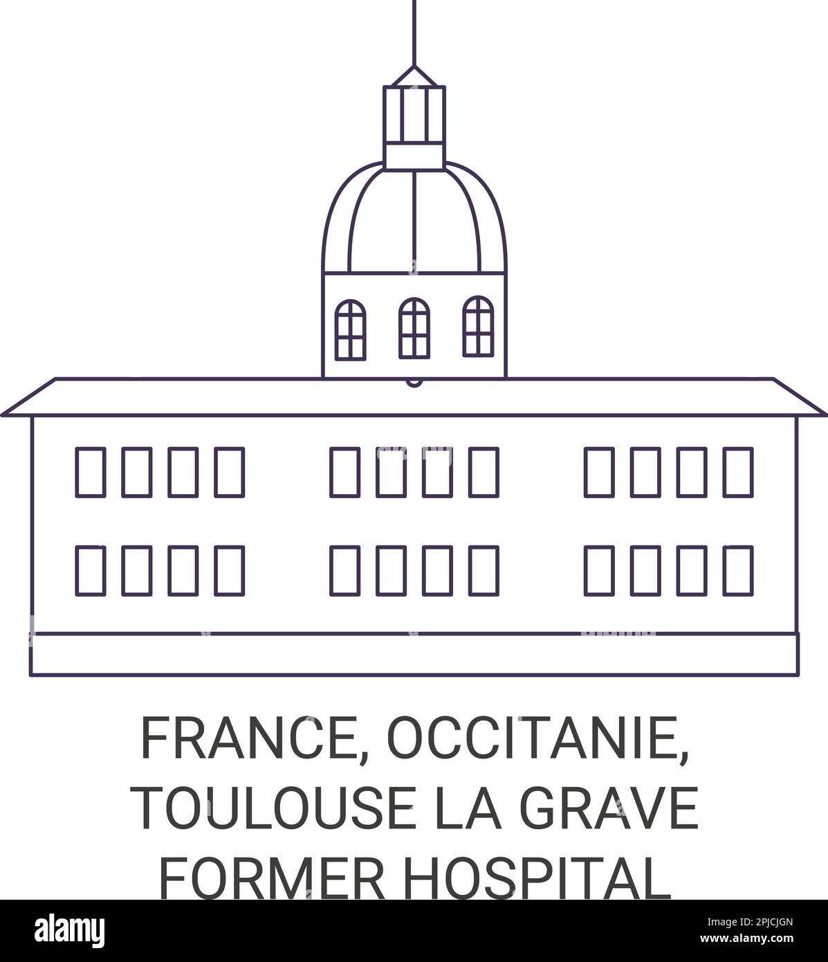 France, Occitanie, Toulouse l'ancien hôpital Voyage scénario illustration Illustration de Vecteur