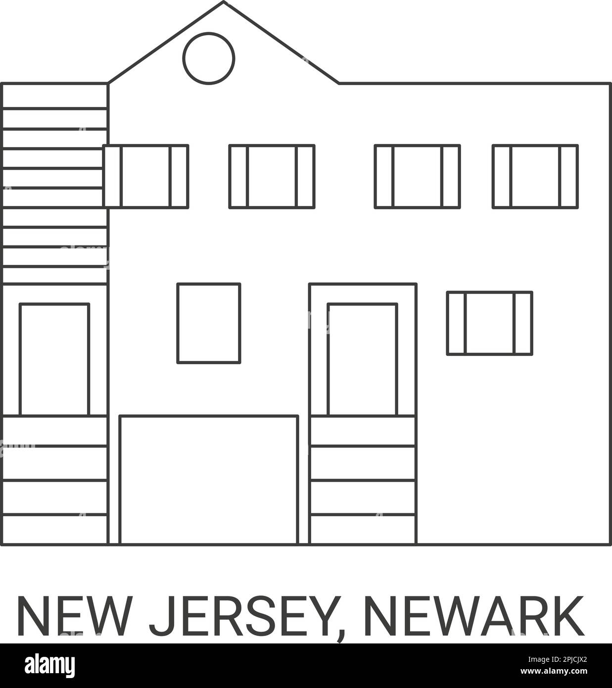 Illustration du vecteur du point de repère du voyage des États-Unis, du New Jersey et de Newark Illustration de Vecteur