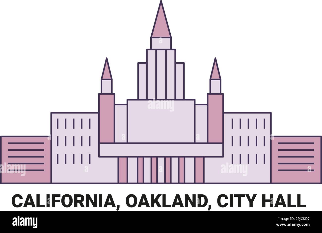 États-Unis, Californie, Oakland, City Hall Voyage scénario illustration Illustration de Vecteur