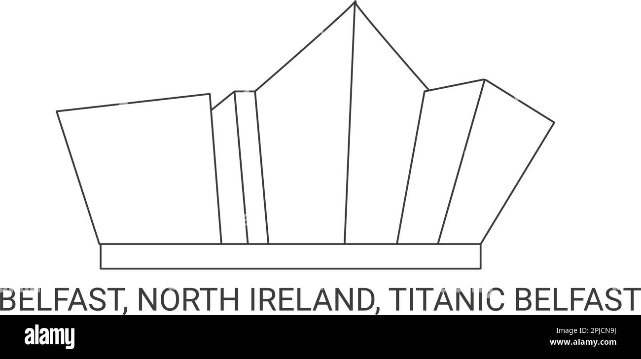 Irlande du Nord, Belfast, Titanic Belfast, illustration vectorielle de voyage Illustration de Vecteur