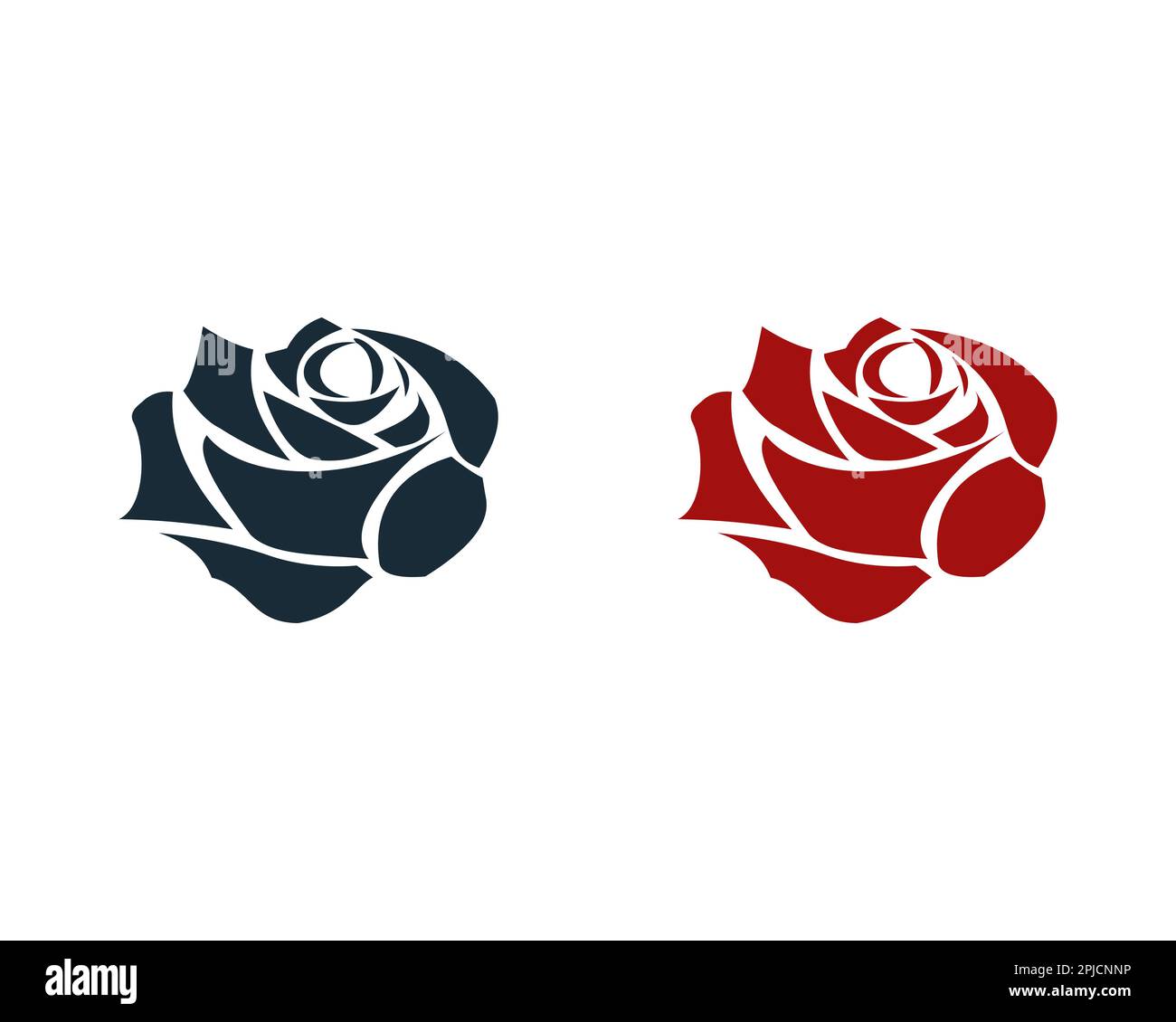 Red Rose Flower icône Vector logo Template Illustration Design Illustration de Vecteur