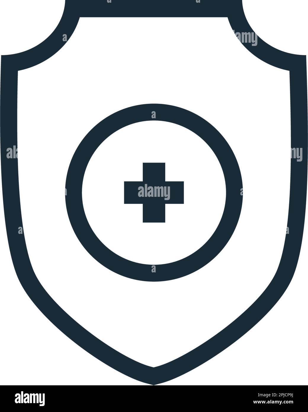 Shield and Cross Medical, Healthcare Icon Vector logo Template Illustration Design Illustration de Vecteur