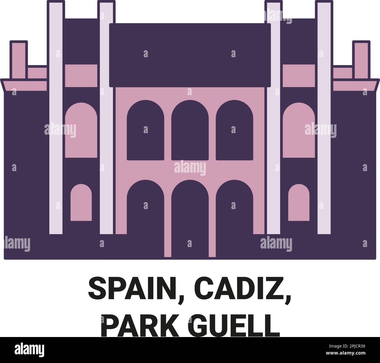 Espagne, Cadix, Park Guell Voyage illustration vecteur Illustration de Vecteur