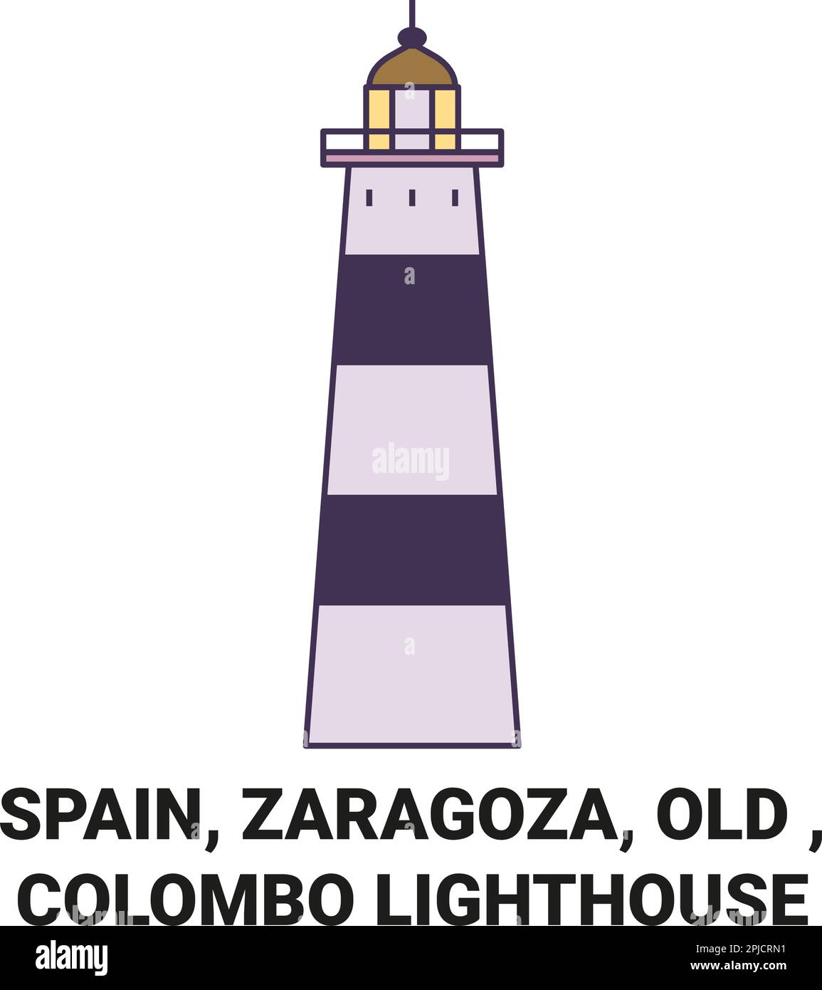 Espagne, Saragosse, Old , Colombo Lighthouse Voyage repère illustration vecteur Illustration de Vecteur