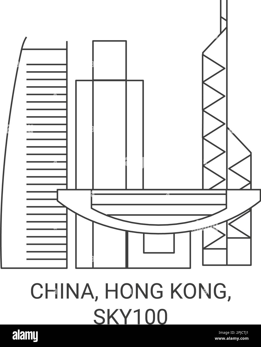 Chine, Hong Kong, illustration vectorielle de voyage Sky00 Illustration de Vecteur