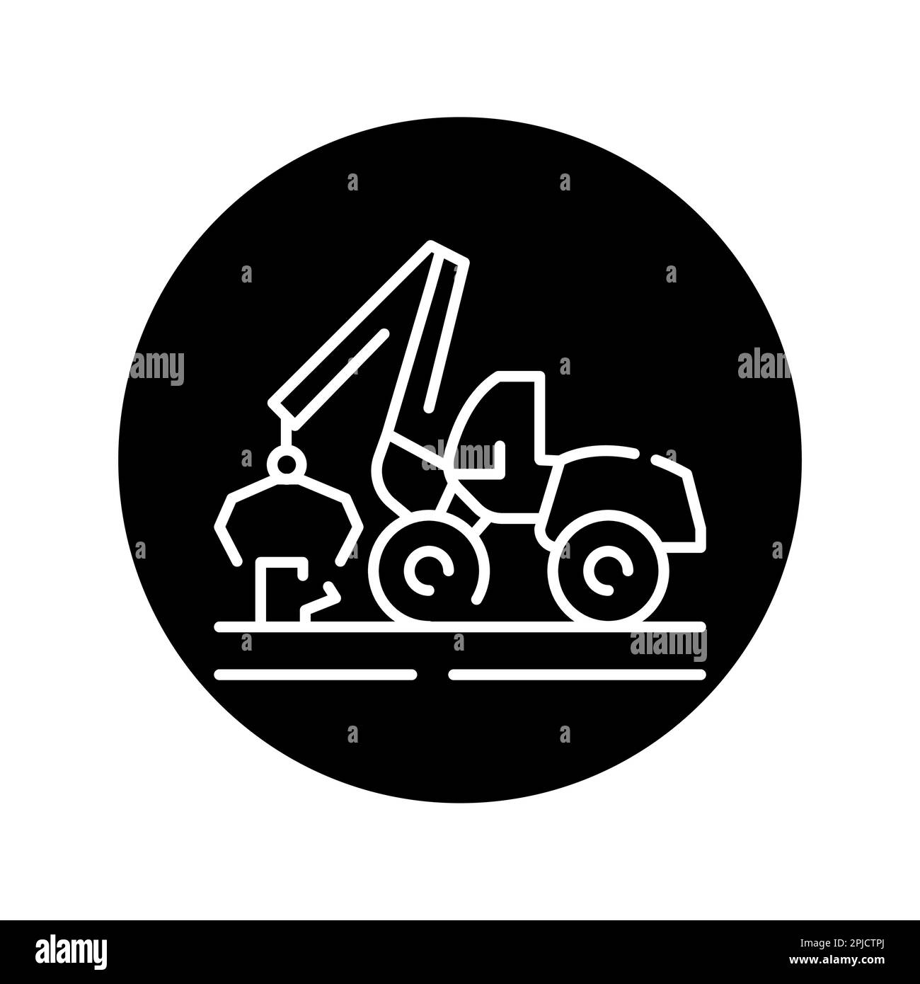 Icône de ligne de couleur de retrait de souche. Service de jardin. Illustration de Vecteur