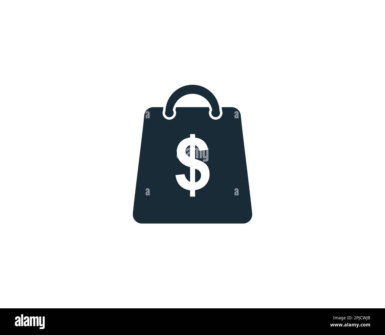 Éléments du modèle de conception d'icône d'affiche dollar et de sac à provisions Illustration de Vecteur