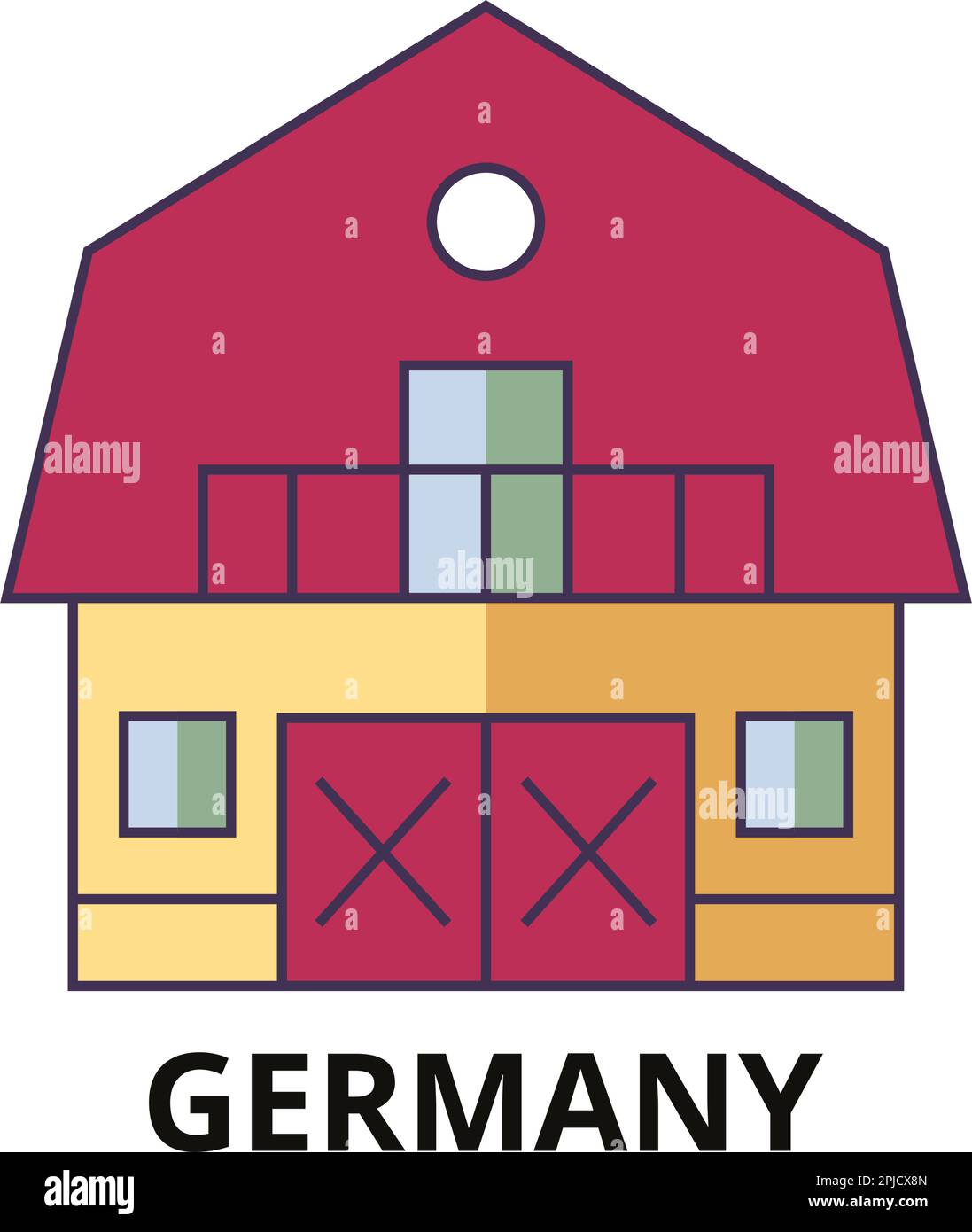 Allemagne, illustration vectorielle de voyage Farm House Illustration de Vecteur