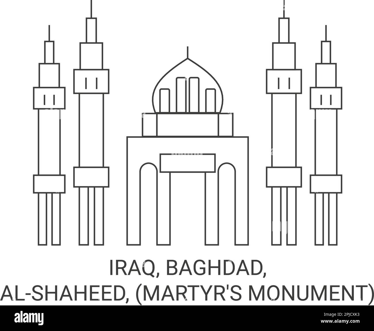 Irak, Bagdad, Alshaheed, Martyr's Monument, illustration vectorielle de voyage Illustration de Vecteur