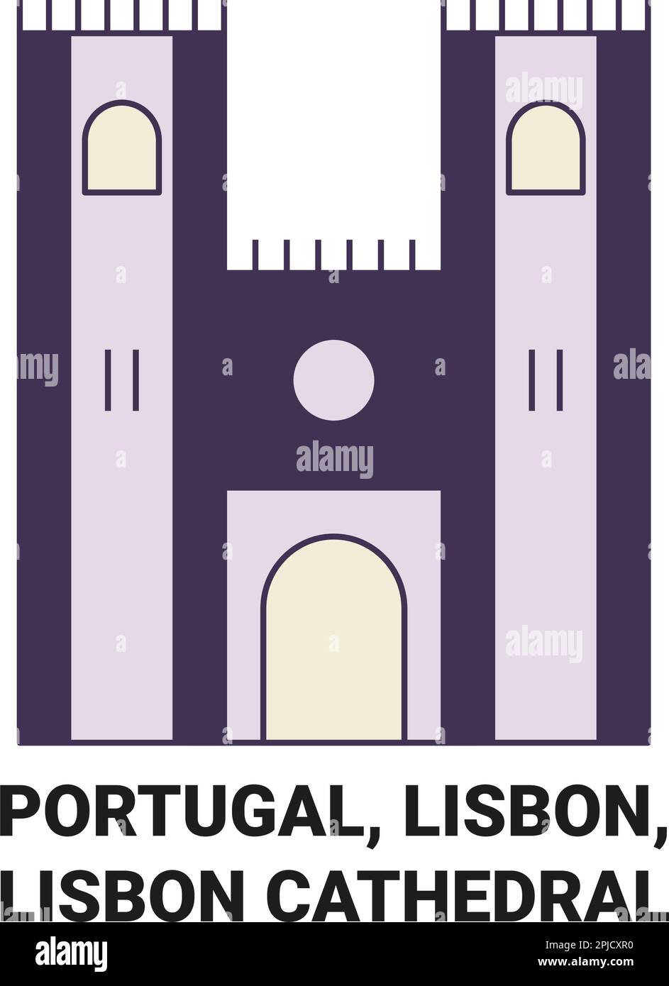 Portugal, Lisbonne, Lisbonne Cathédrale de Lisbonne voyage illustration vectorielle Illustration de Vecteur