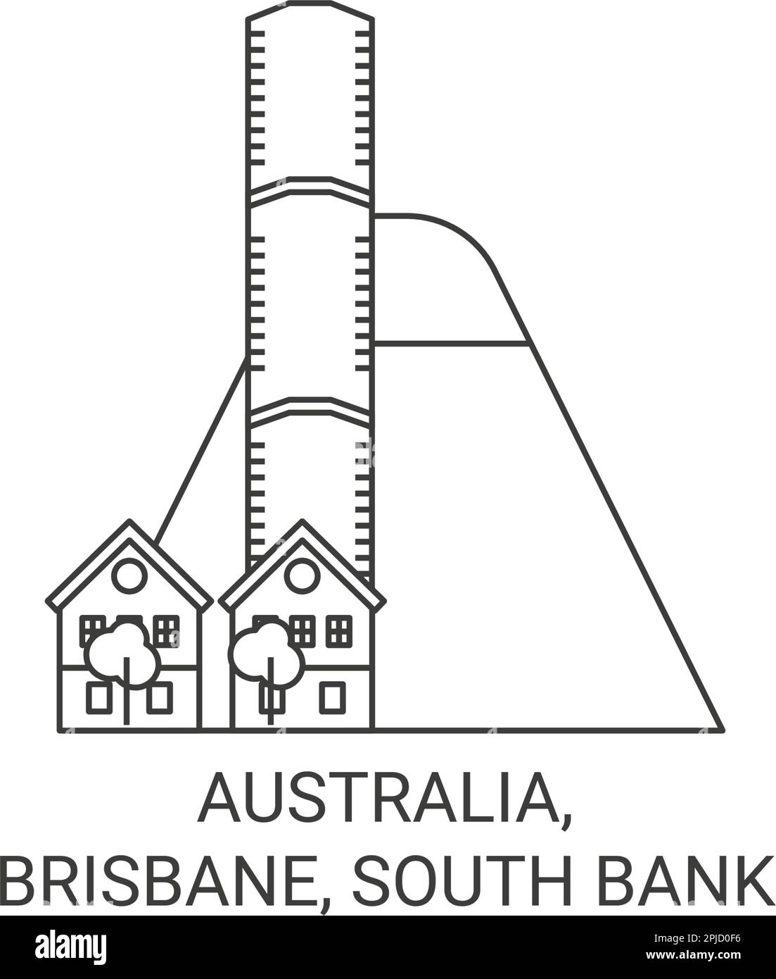 Illustration du vecteur du voyage en Australie, Brisbane, South Bank Illustration de Vecteur