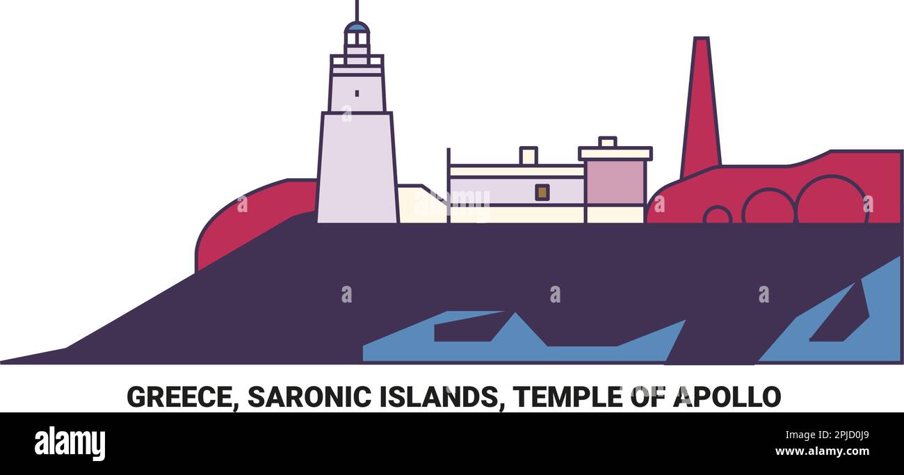 Grèce, Iles Saroniques, Temple d'Apollo Voyage illustration vecteur Illustration de Vecteur