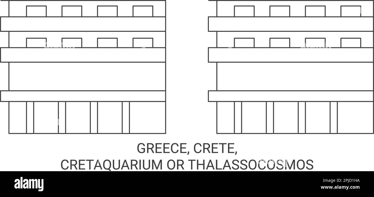 Grèce, Crète, Crétaquarium ou Thalassocosmos Voyage repère illustration vecteur Illustration de Vecteur