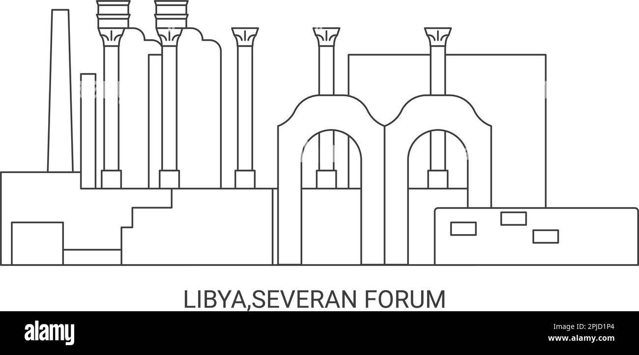 Libye, Severan Forum, illustration vecteur de voyage historique Illustration de Vecteur