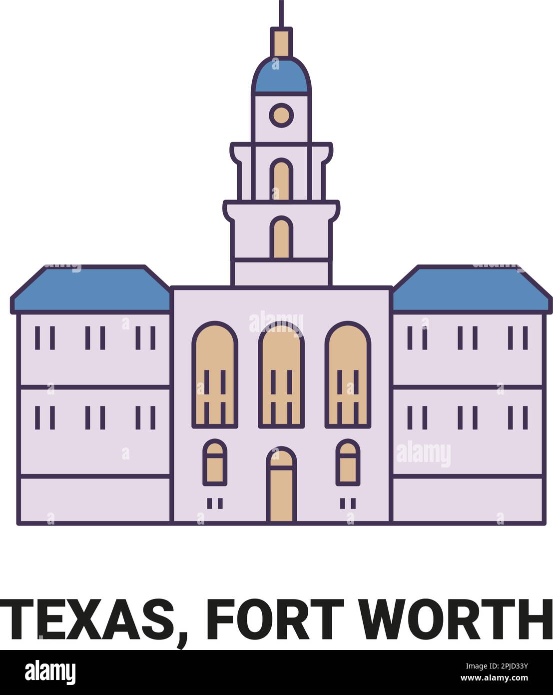 États-Unis, Texas, fort Worth, illustration vectorielle de voyage Illustration de Vecteur