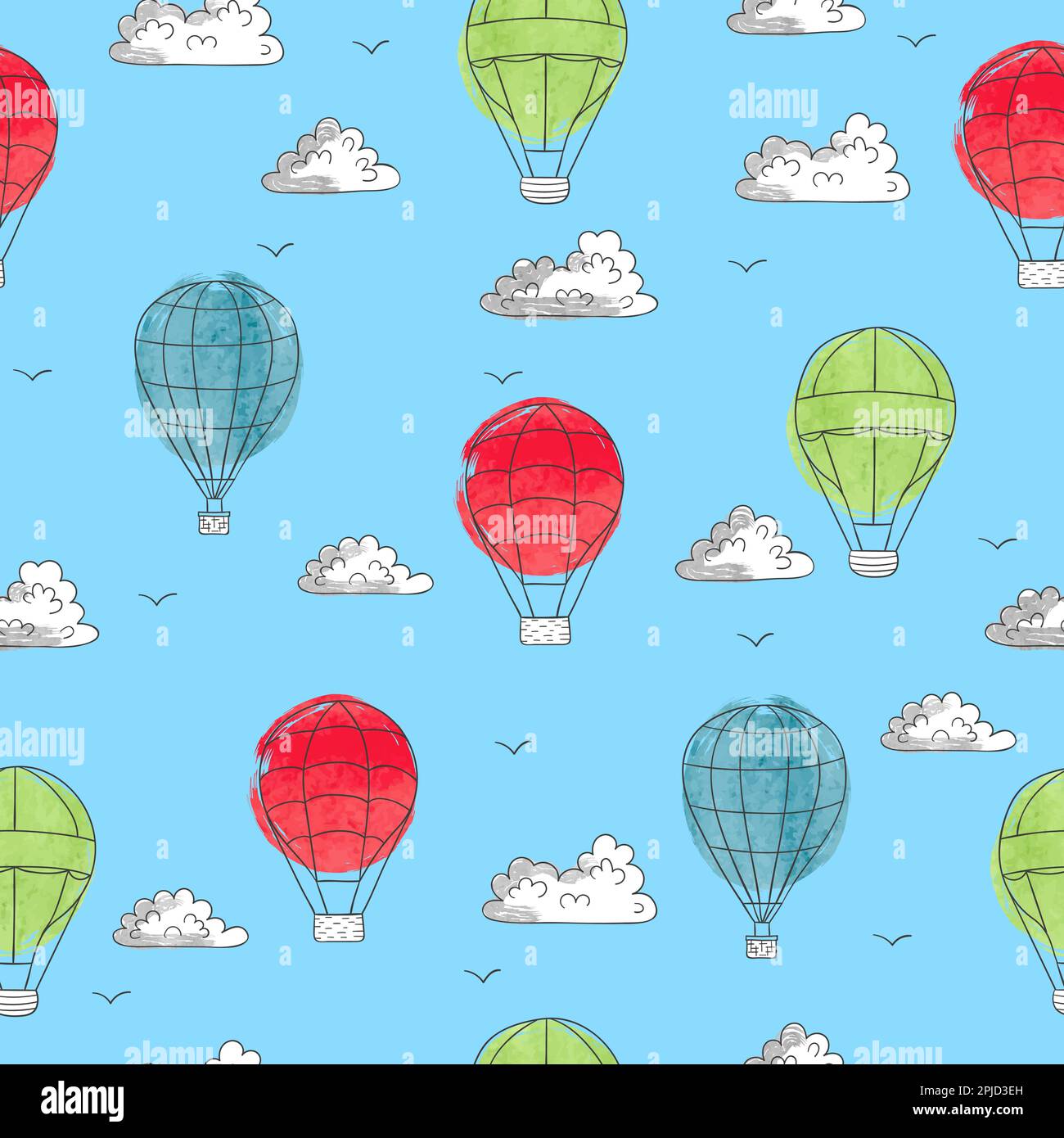 Motif sans couture avec ballons volants colorés. Illustration vectorielle. Illustration de Vecteur