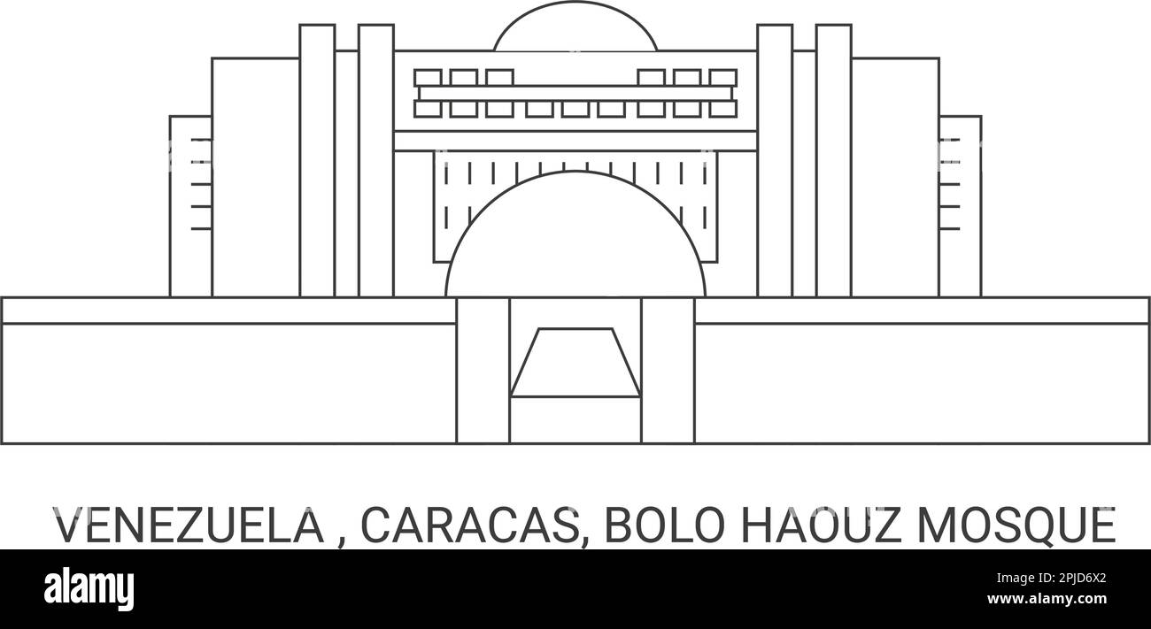 Venezuela , Caracas, Mosquée Bolo Haouz, illustration du vecteur de voyage Illustration de Vecteur