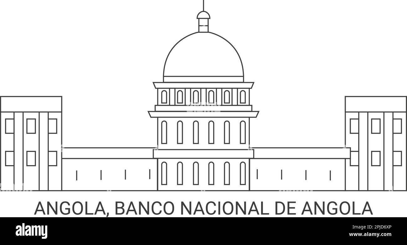 Angola, Banco Nacional de Angola, illustration vectorielle de voyage Illustration de Vecteur
