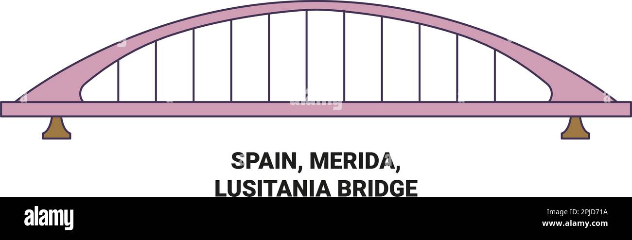 Espagne, Merida, Lusitania Bridge voyage illustration vecteur Illustration de Vecteur