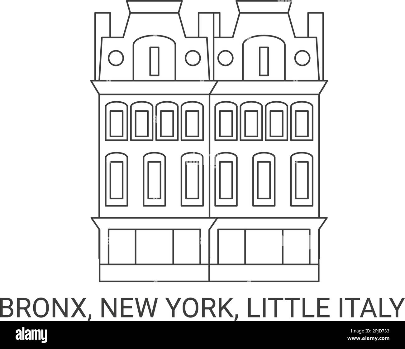 États-Unis, Bronx, New York, Little Italy, illustration vectorielle de voyage Illustration de Vecteur