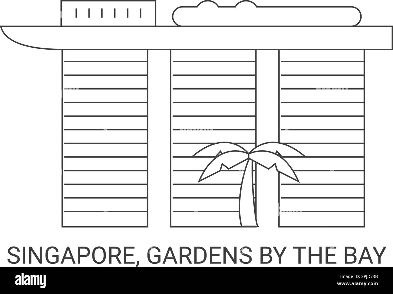 Singapour, Gardens by the Bay, illustration vectorielle de voyage Illustration de Vecteur