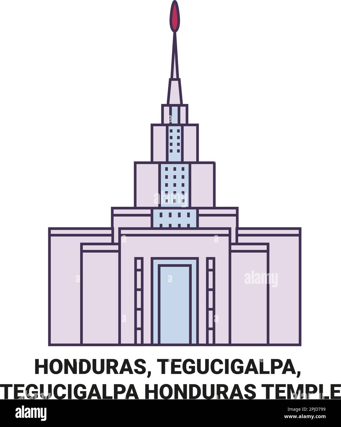 Honduras, Tegucigalpa, Tegucigalpa Temple du Honduras illustration vectorielle de voyage Illustration de Vecteur