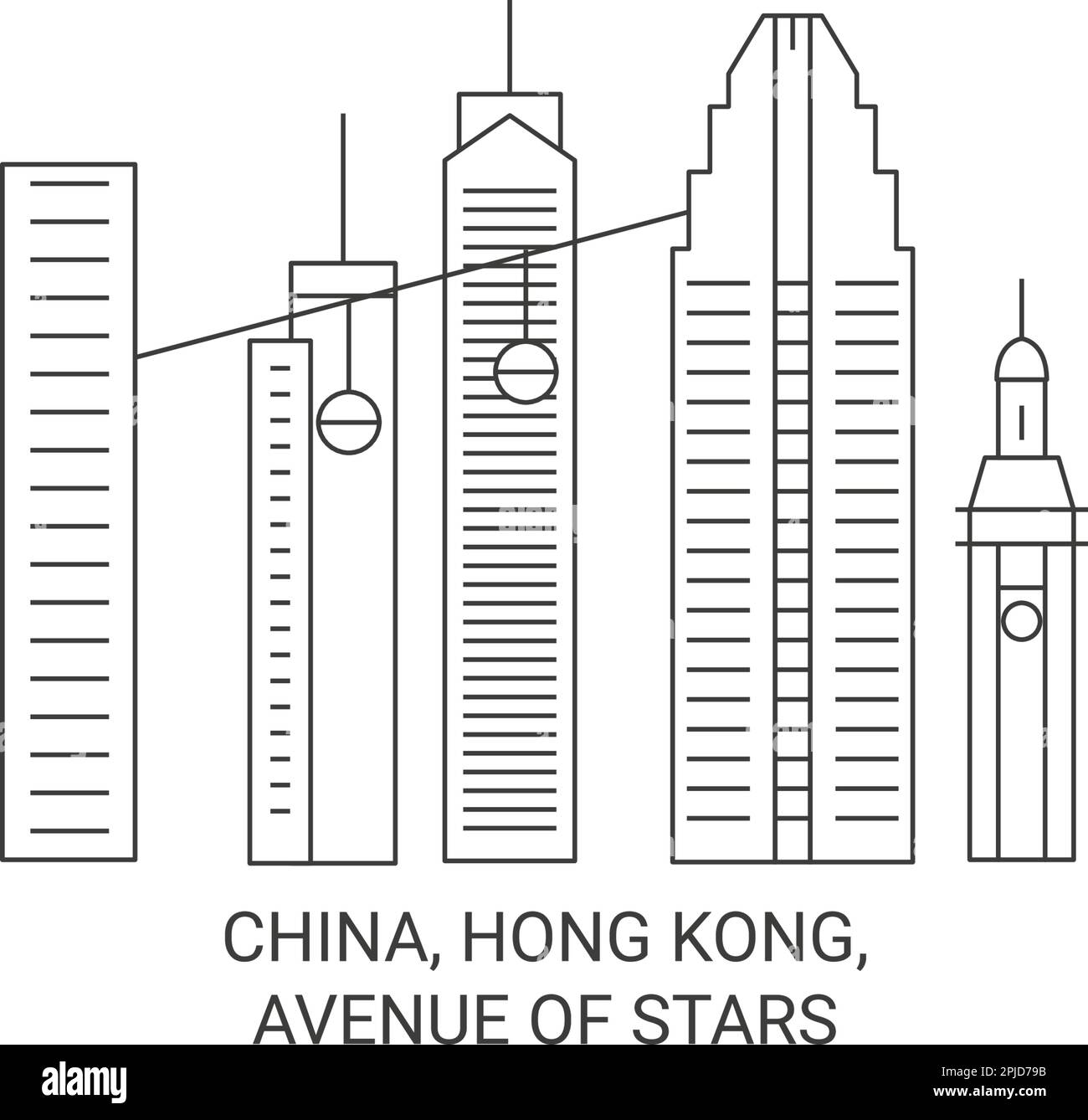Chine, Hong Kong, Avenue of Stars Travel illustration vectorielle Illustration de Vecteur