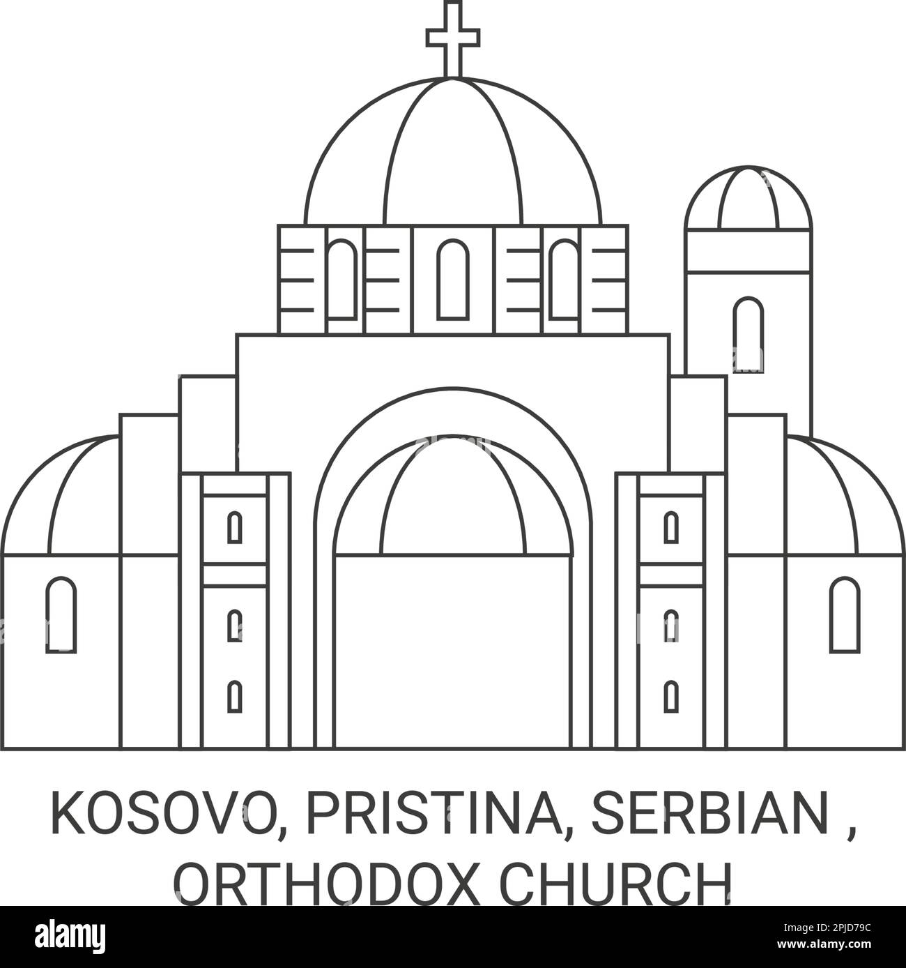Kosovo, Pristina, serbe, Eglise orthodoxe voyage illustration vecteur historique Illustration de Vecteur