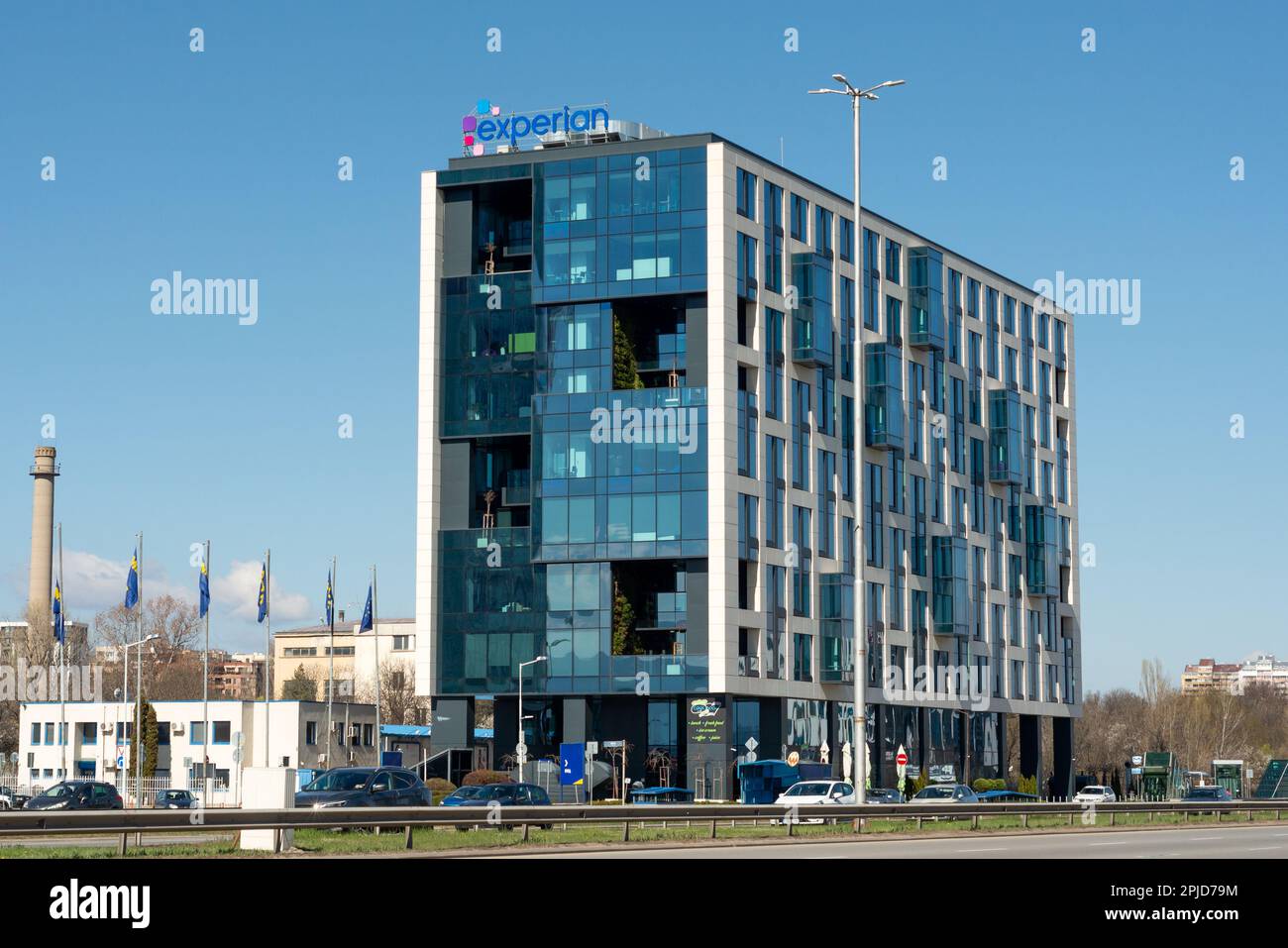 Bureau d'Experian Bulgarie dans le bâtiment de la Tour spatiale du boulevard Tsarigradsko Shose à Sofia, Bulgarie, UE à partir de 2023 Banque D'Images
