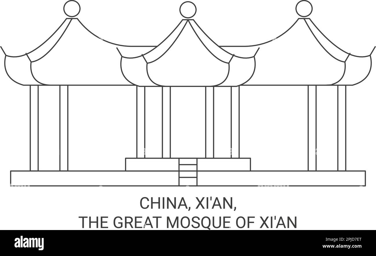 Chine, Xi'an, la Grande Mosquée de Xi'an Voyage illustration vecteur Illustration de Vecteur