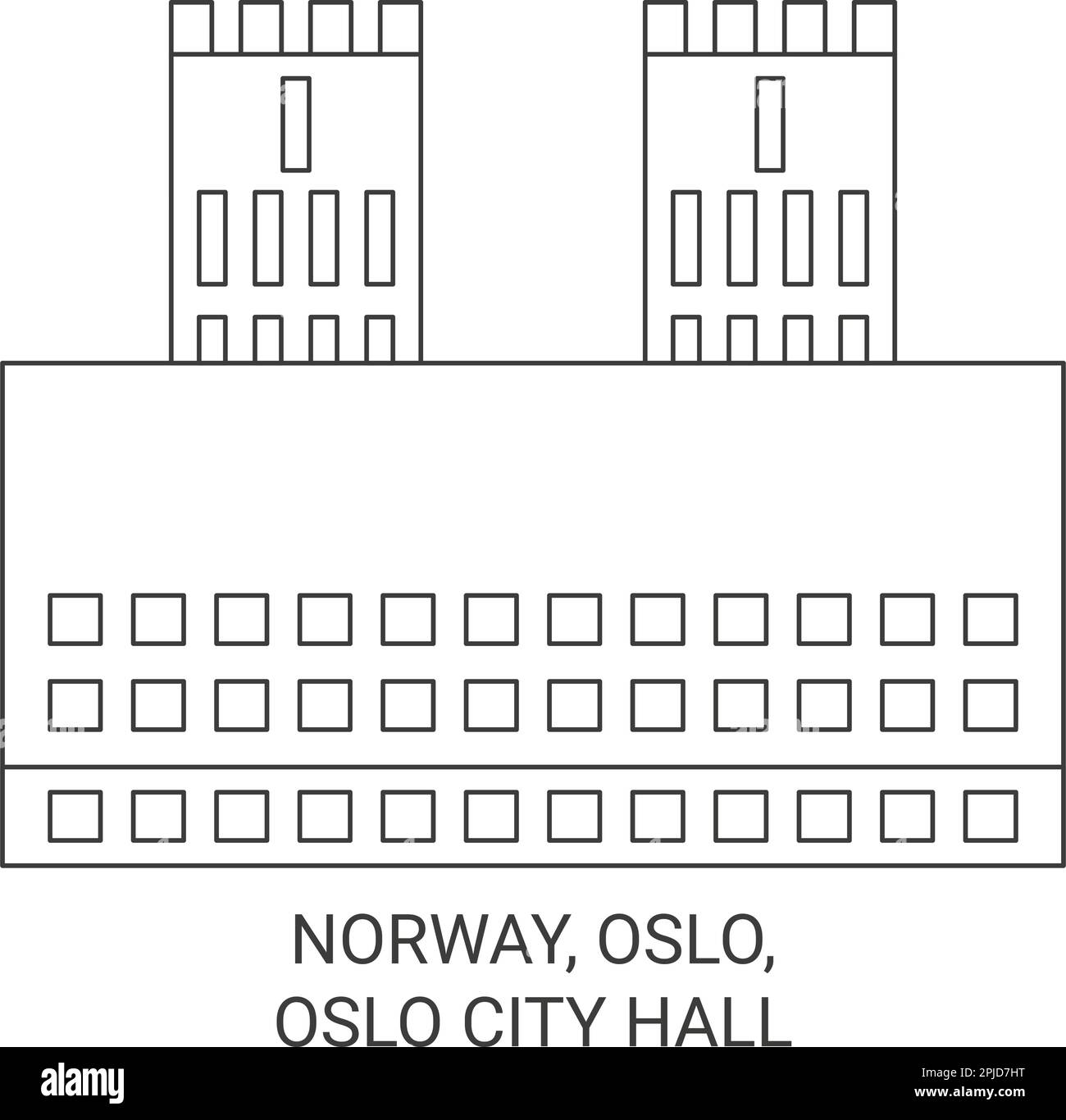 Norvège, Oslo, Oslo City Hall Voyage illustration vecteur Illustration de Vecteur