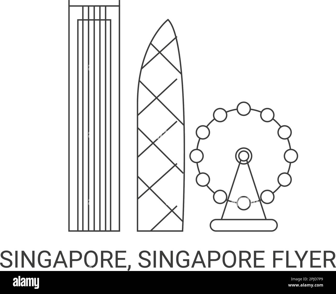 Singapour, Singapore Flyer, illustration vectorielle de voyage Illustration de Vecteur