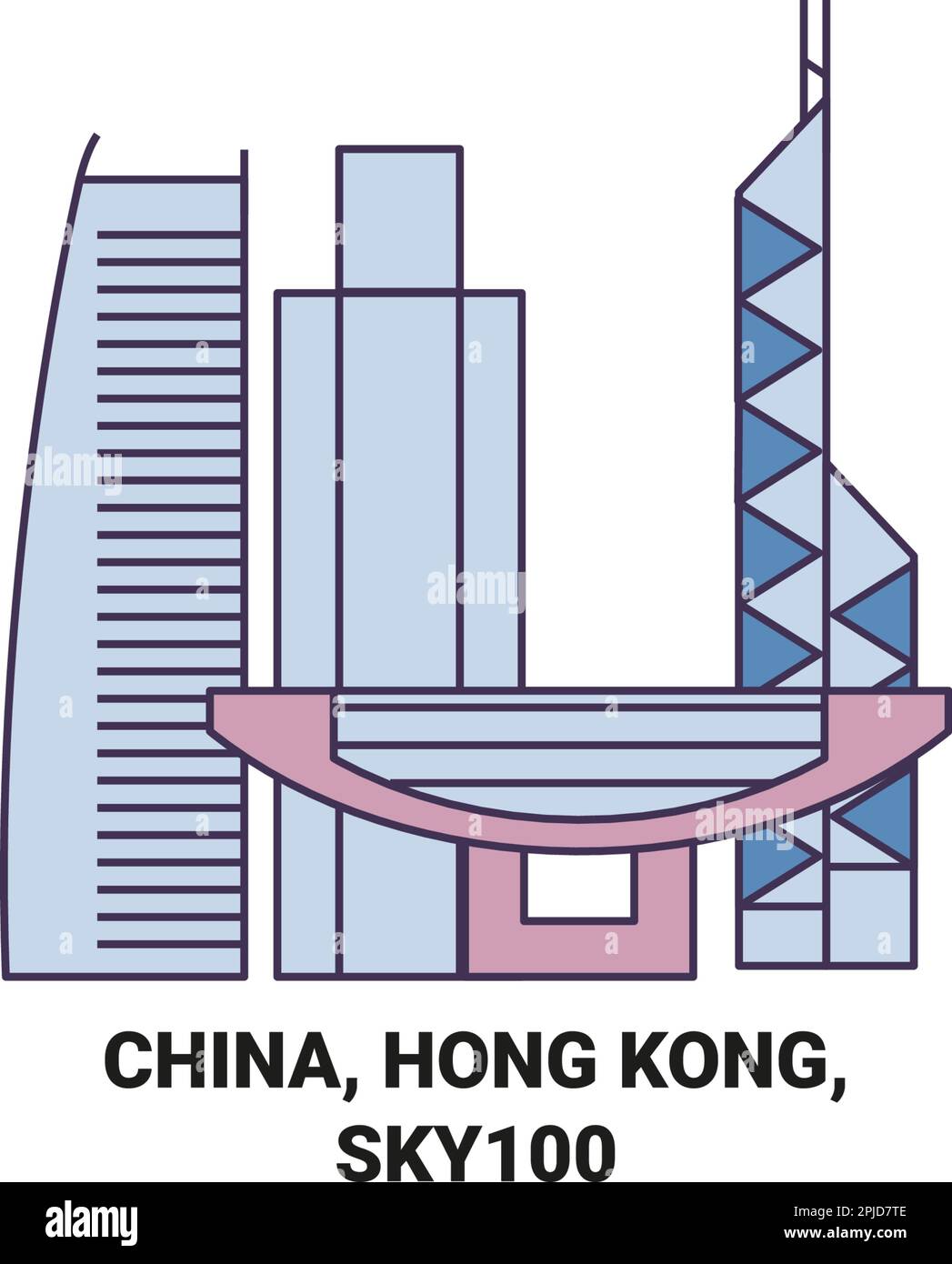 Chine, Hong Kong, illustration vectorielle de voyage Sky00 Illustration de Vecteur