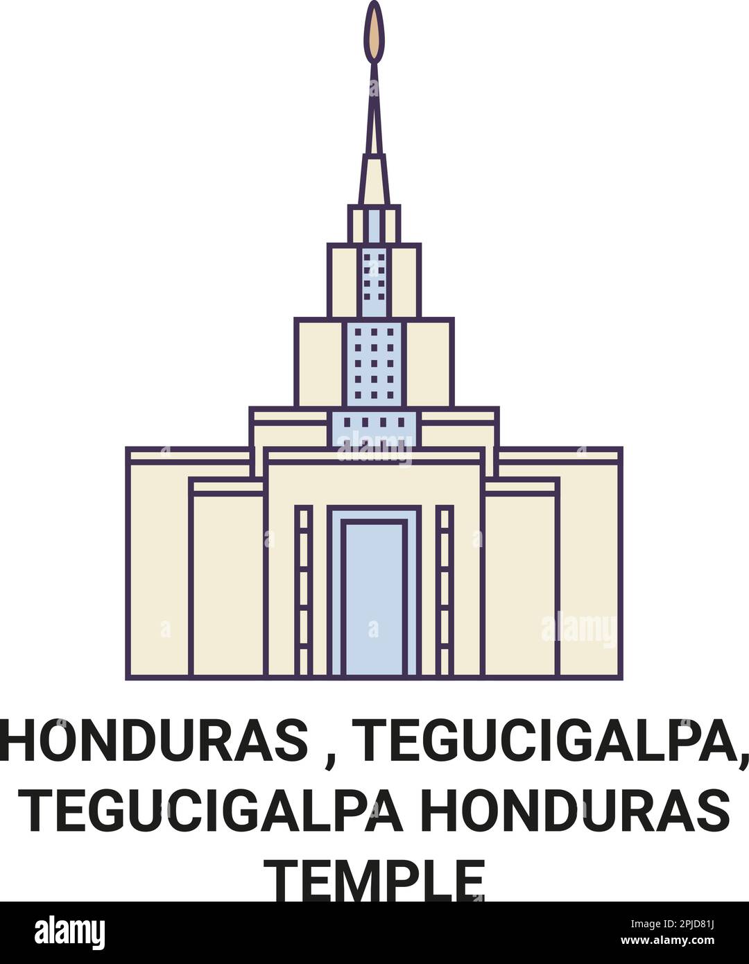 Honduras , Tegucigalpa, Tegucigalpa Temple du Honduras illustration vectorielle de voyage Illustration de Vecteur