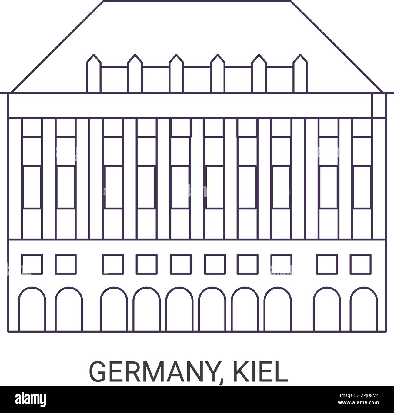 Allemagne, illustration vectorielle du voyage de Kiel Illustration de Vecteur