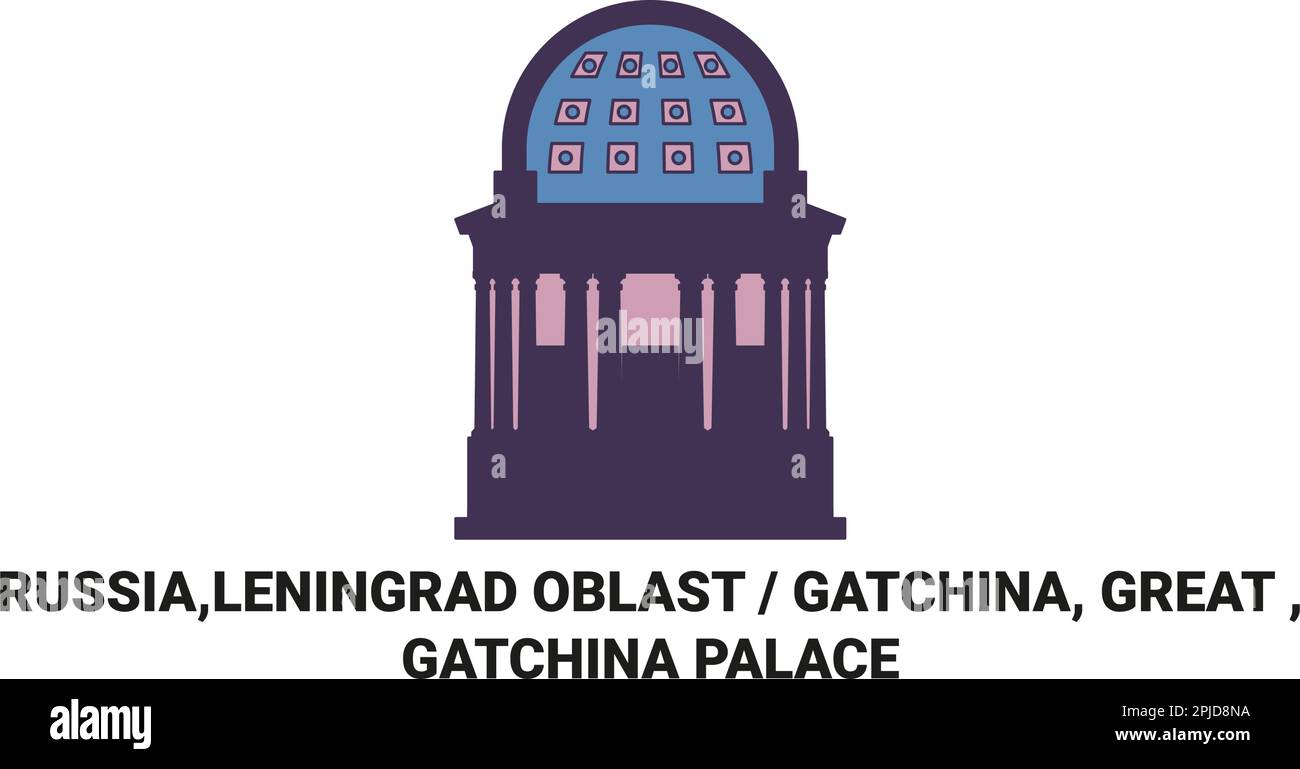Russie,Oblast de Leningrad Gatchina, Grand , le palais de Gatchina voyage illustration vectorielle Illustration de Vecteur