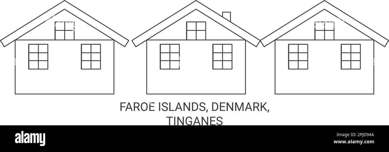 Danemark, îles Féroé, Tinganes Voyage repère illustration vecteur Illustration de Vecteur