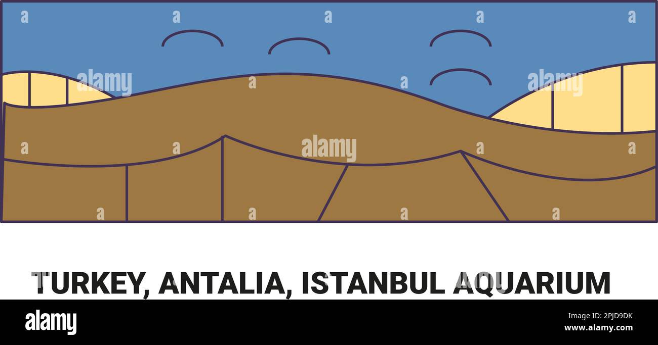 Turquie, Antalia, Aquarium d'Istanbul, illustration vectorielle de voyage Illustration de Vecteur
