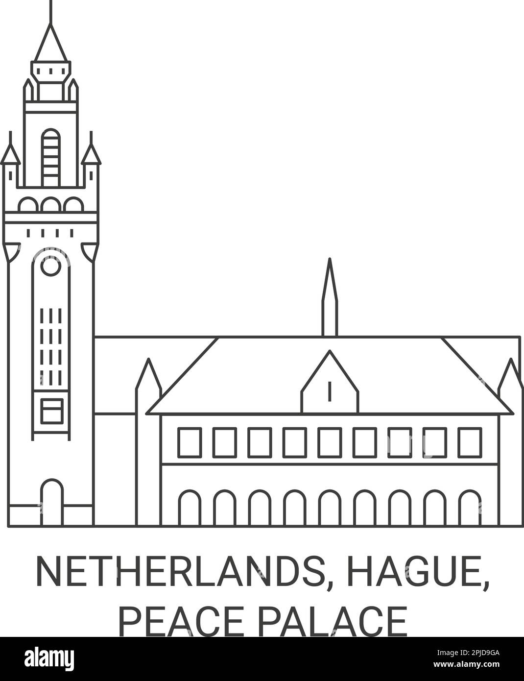 Pays-Bas, la Haye, Peace Palace Voyage illustration vecteur Illustration de Vecteur