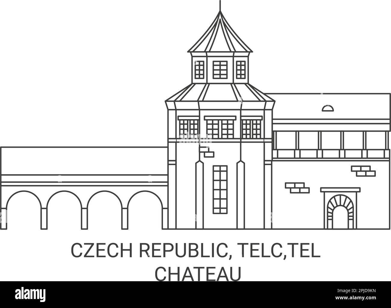 République tchèque, Telc, tel Chteau Voyage repère illustration vecteur Illustration de Vecteur