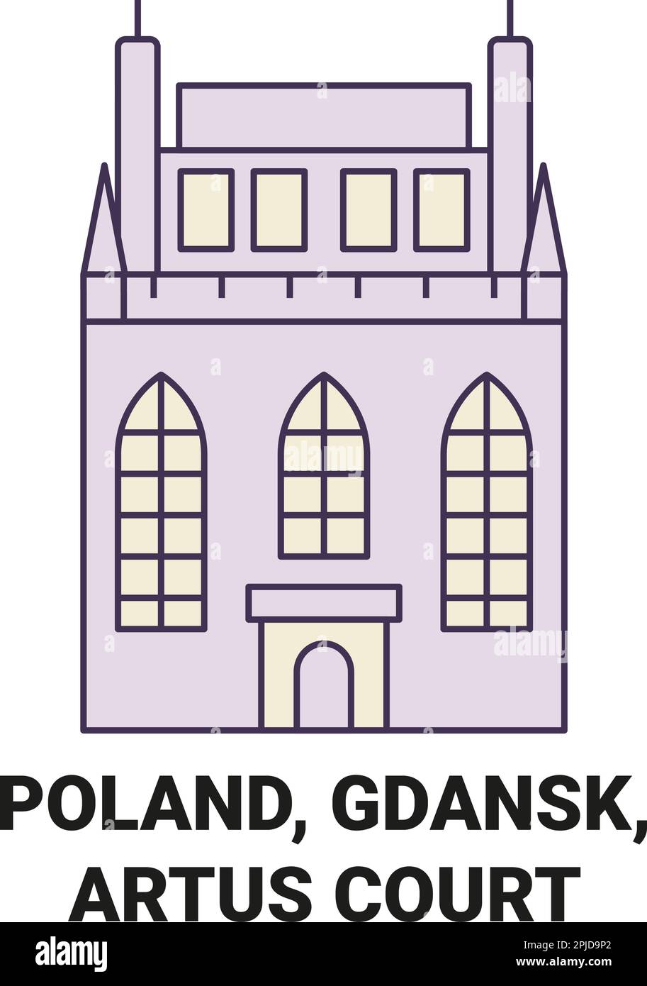 Pologne, Gdansk, Artus court Voyage repère illustration vecteur Illustration de Vecteur
