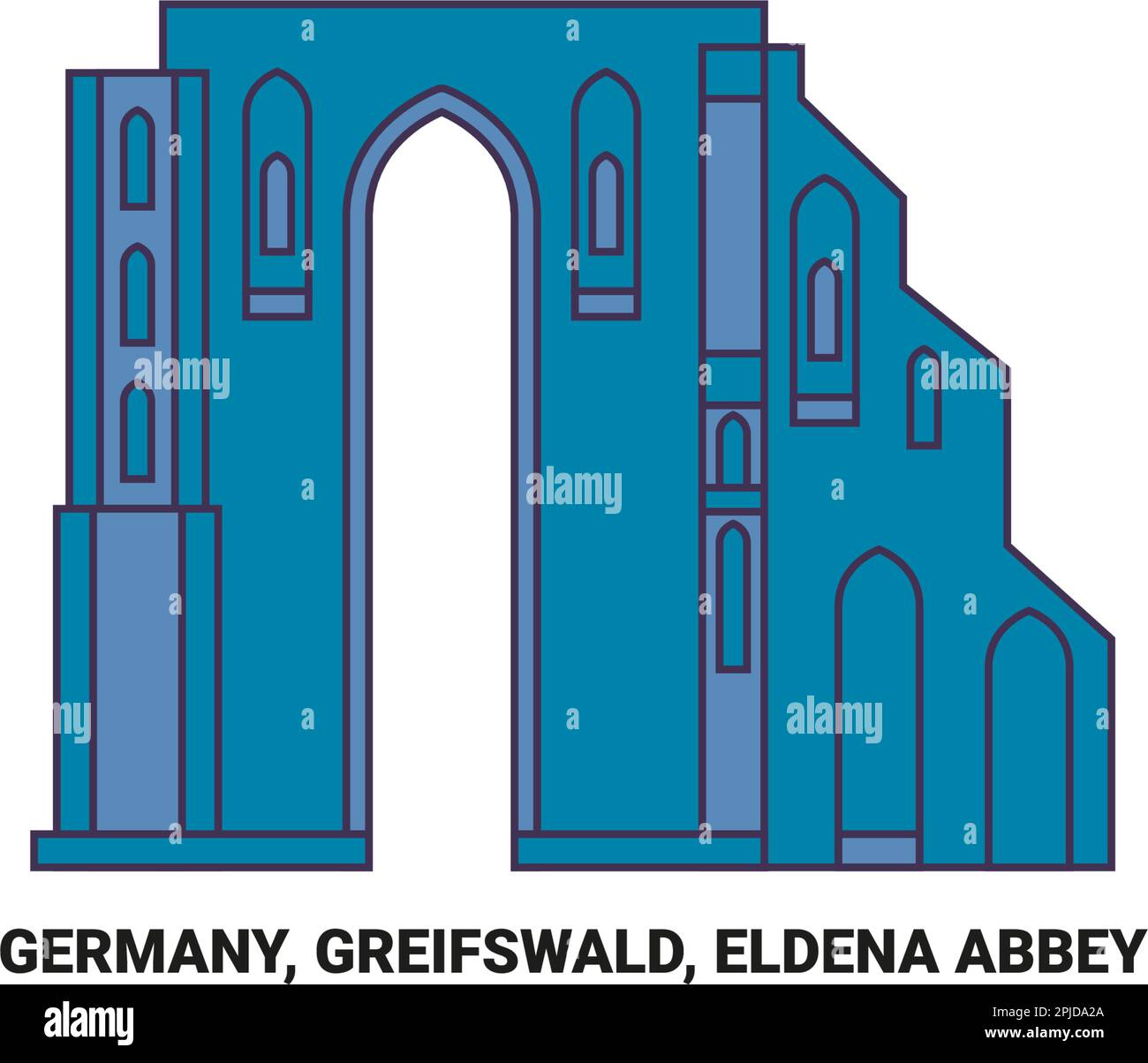 Allemagne, Greifswald, Eldena Abbey voyage illustration vecteur Illustration de Vecteur