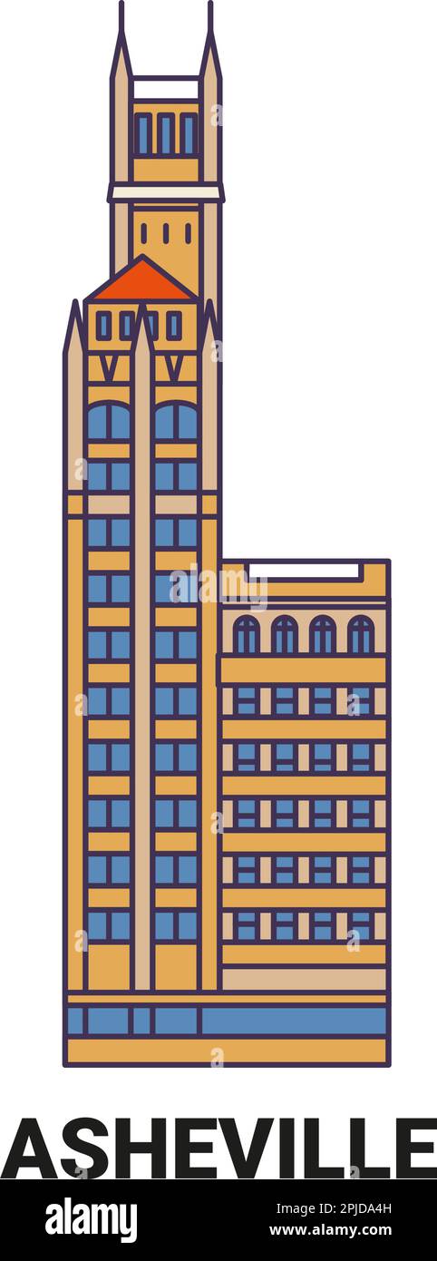 Illustration du vecteur de repère de voyage d'Asheville, États-Unis Illustration de Vecteur