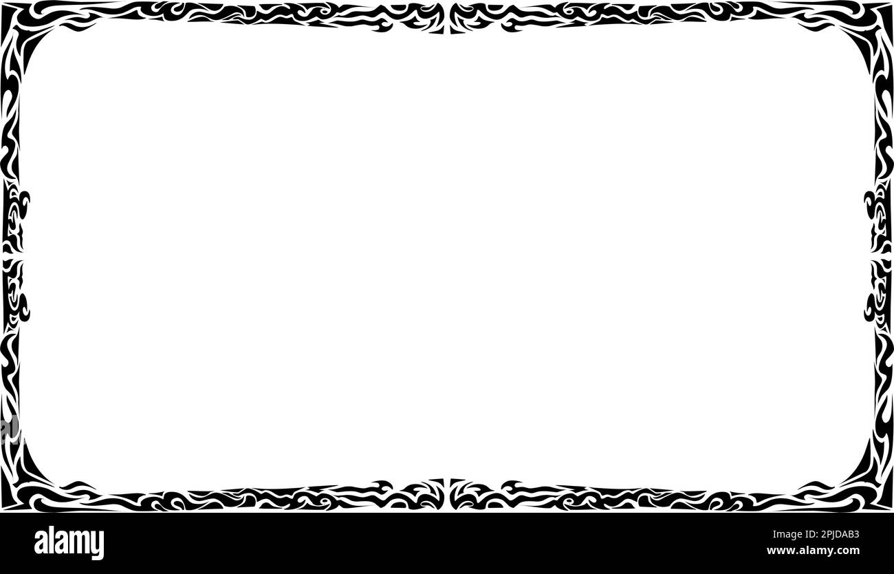 Illustration d'un cadre photo avec un motif tribal. Idéal pour les cadres photo, les cartes d'invitation, les cartes de vœux, les couvertures de livres, les fonds d'écran Illustration de Vecteur